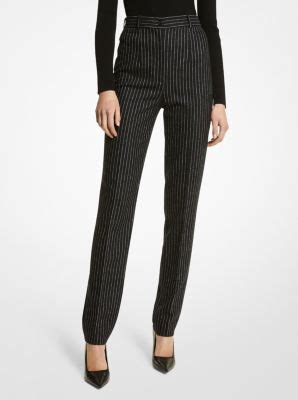 michael kors slim stretch-wool trousers|Pinstripe Stretch Flannel Wool Slim Pants .